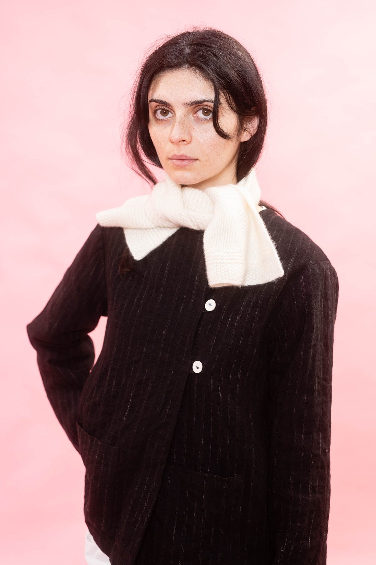 textured flower scarf cashmere