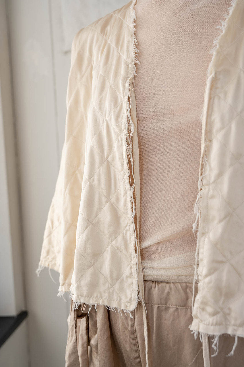 sale tie top quilted jacket silk