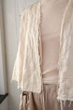sale tie top quilted jacket silk