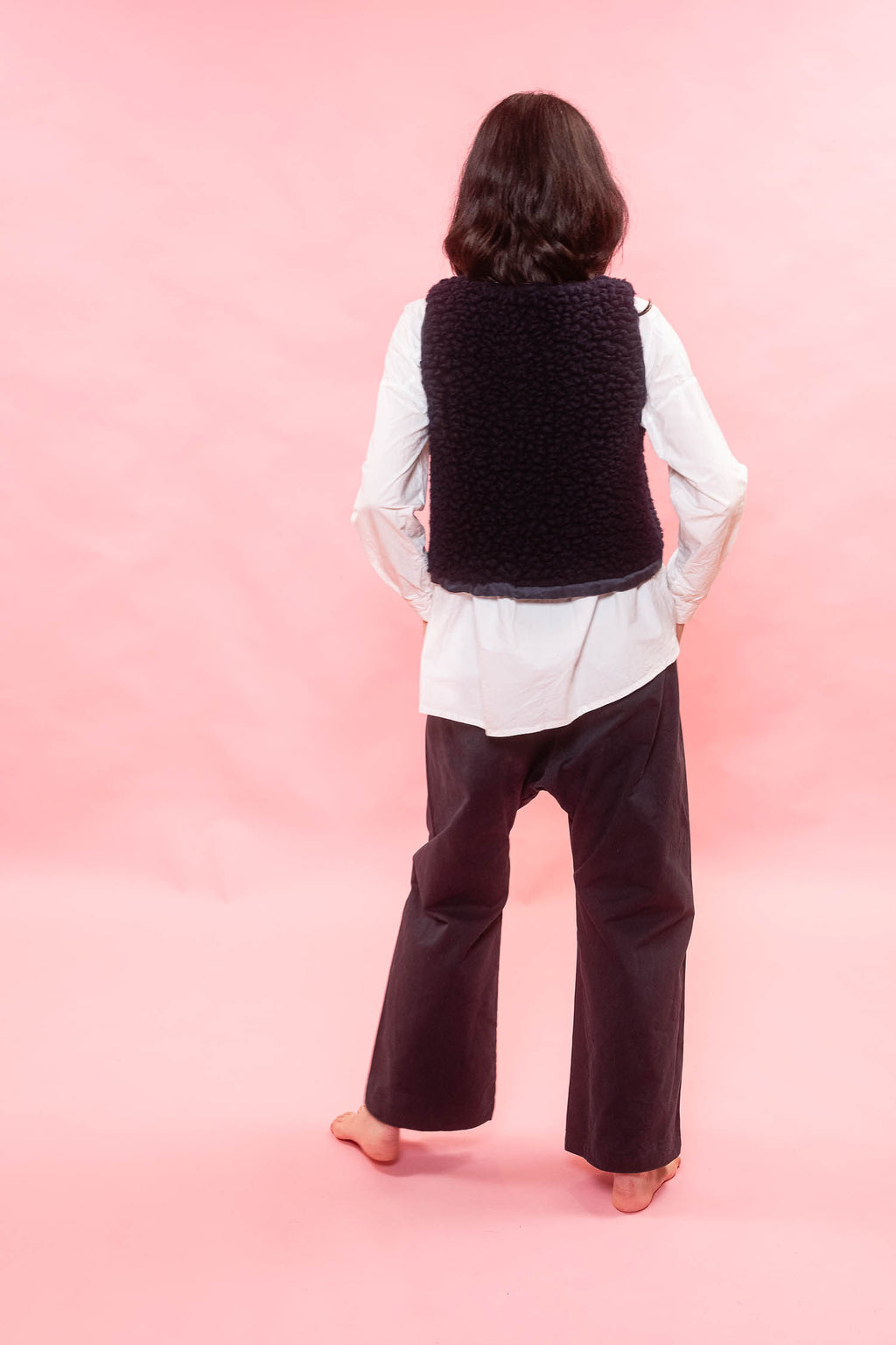 wrap tie vest big fluffy