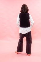 wrap tie vest big fluffy