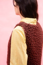 wrap tie vest big fluffy