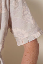uniform dress rose print cotton poplin