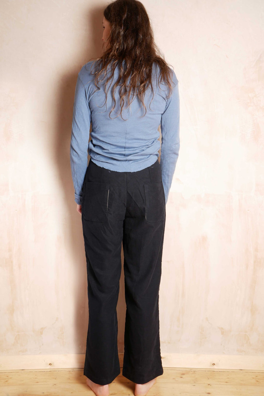 hem pants velvety cotton