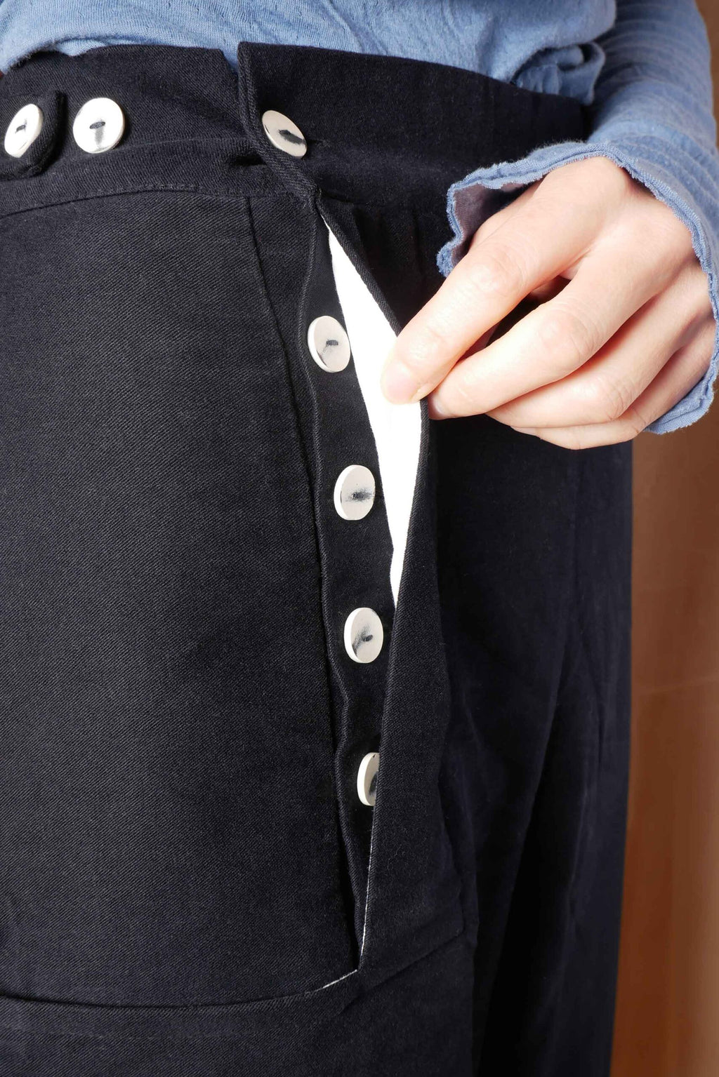 hem pants velvety cotton