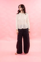 tailored wide leg pants italian cotton twill