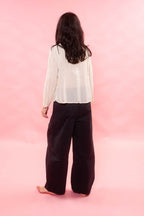 tailored wide leg pants italian cotton twill