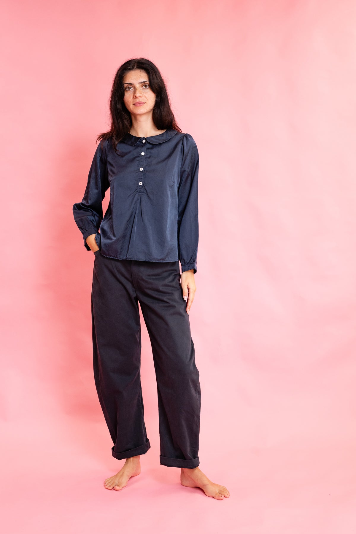 winter sweet blouse silk cotton satin