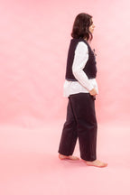 wrap tie vest big fluffy