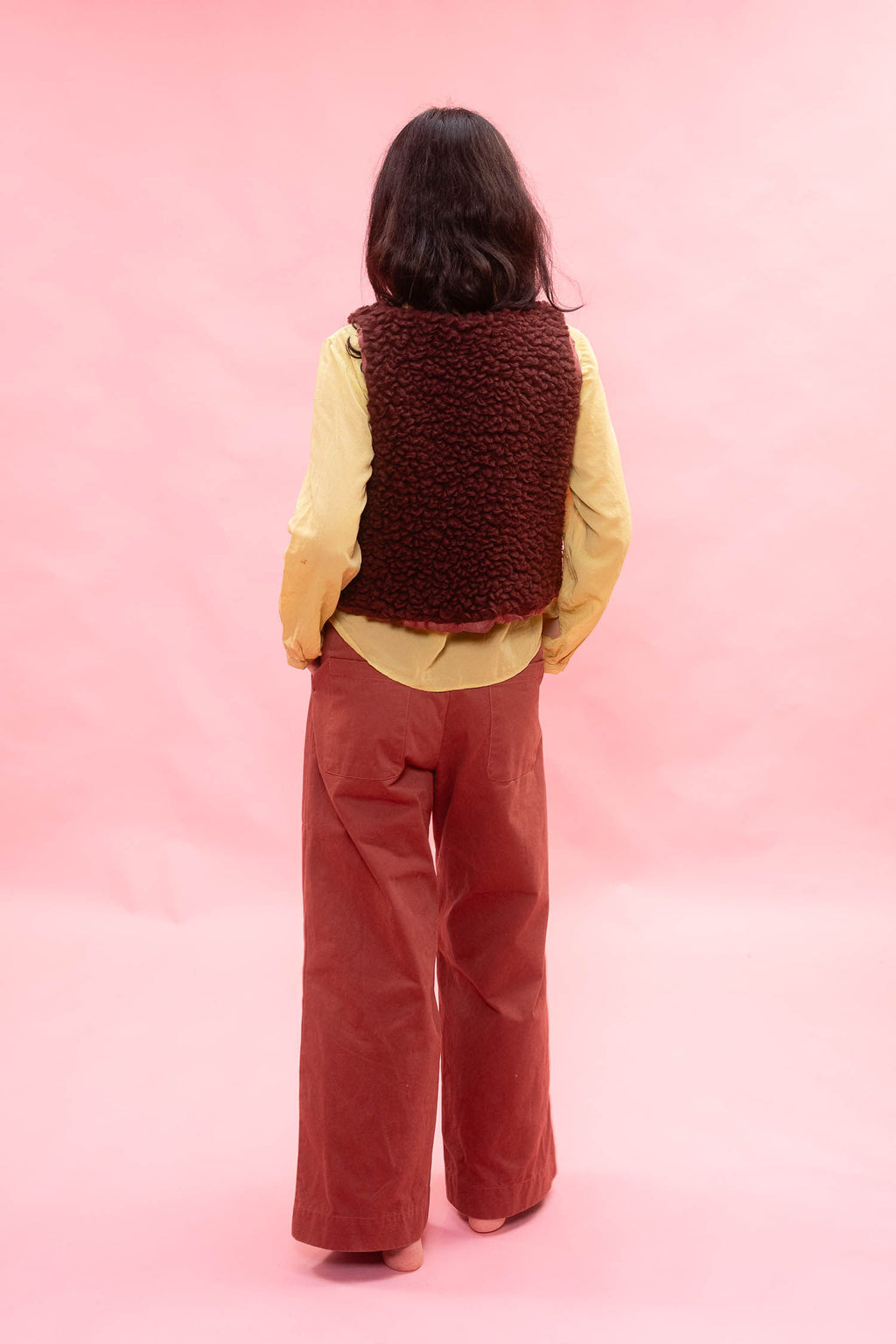 wrap tie vest big fluffy