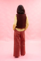 wrap tie vest big fluffy
