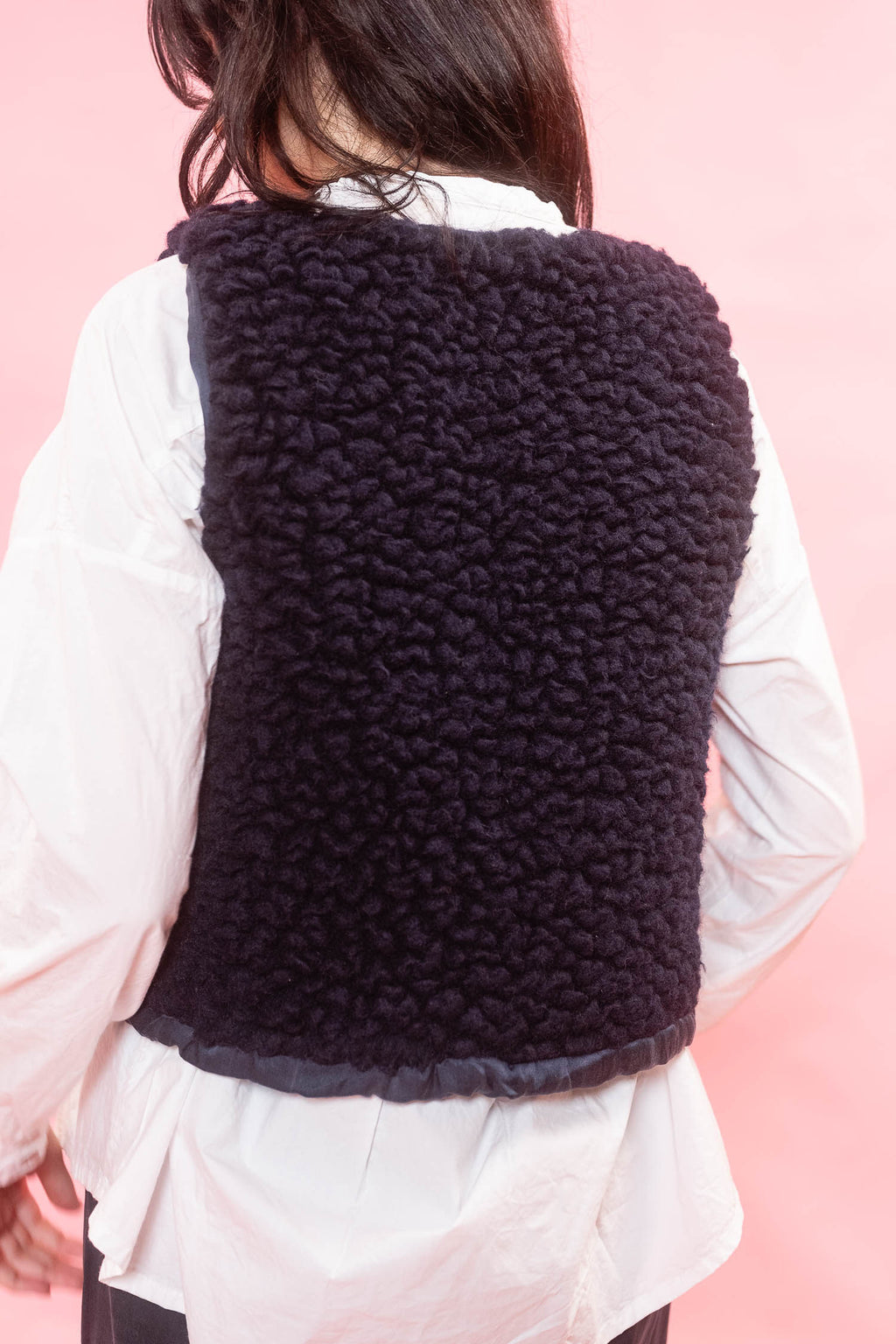 wrap tie vest big fluffy