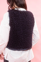 wrap tie vest big fluffy