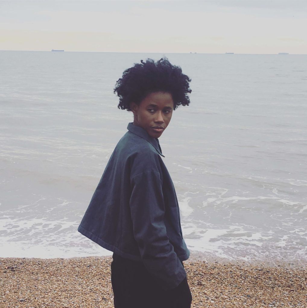 aw19 collection Sula grit jacket gazing out to sea
